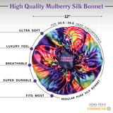 Tie Dye Pure Mulberry Silk Bonnet – Reversible & Durable - NOCHKA