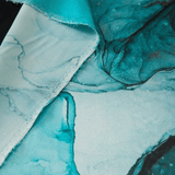 Turquoise Tie - Dye Print 100% Pure Mulberry Silk Fabric 19mm 54" Width Pre - Cut Silk Fabric - NOCHKA
