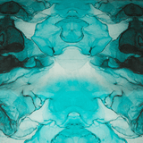 Turquoise Tie - Dye Print 100% Pure Mulberry Silk Fabric 19mm 54" Width Pre - Cut Silk Fabric - NOCHKA