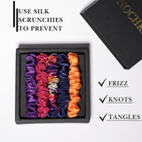 Vibrant Colors Ultra - Skinny Silk Scrunchies (Set of 5) - NOCHKA