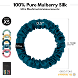 Vintage Style Shades Ultra - Skinny Silk Scrunchies (Set of 5) - NOCHKA