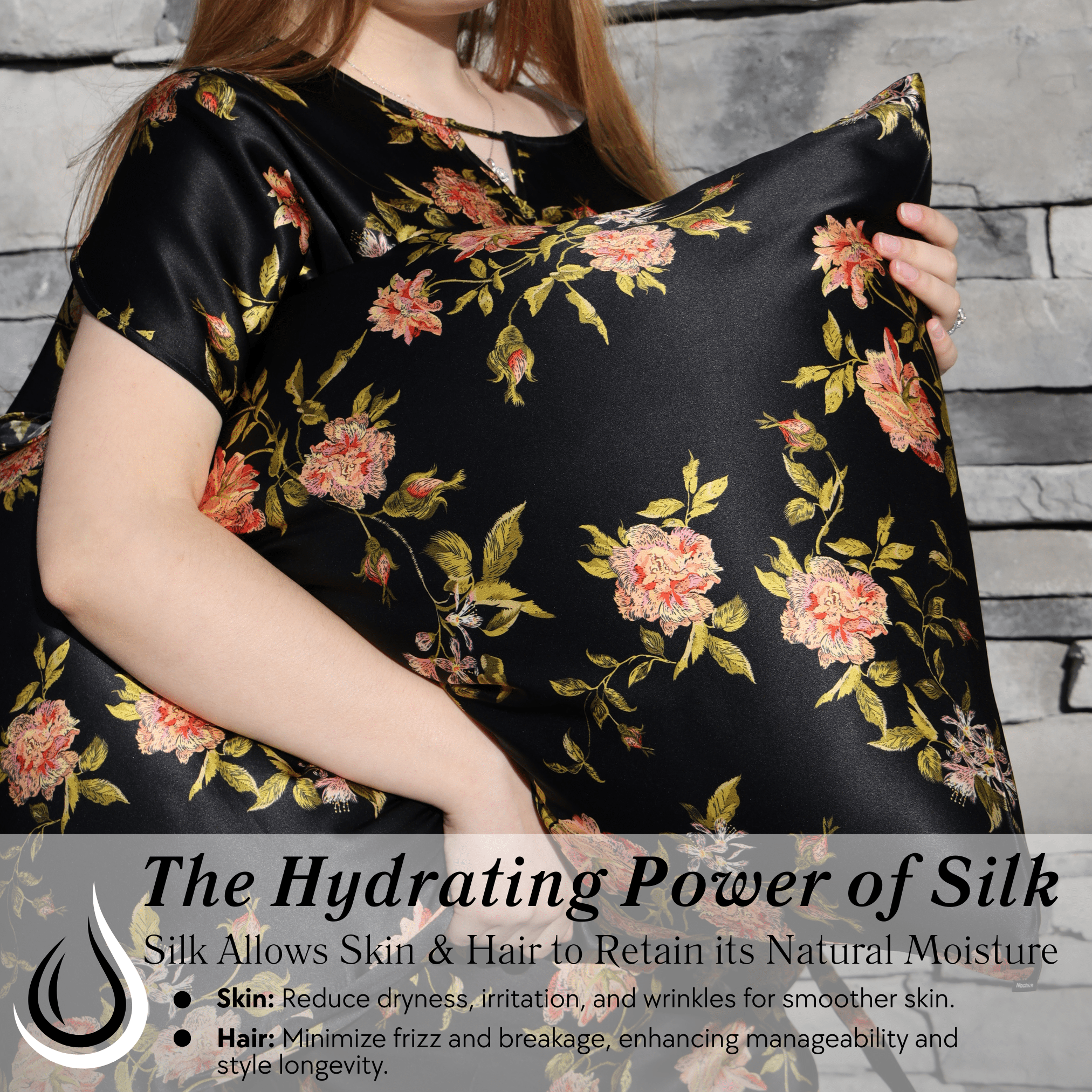 Wild Rose 100% Pure Mulberry Silk Pillowcase - Envelope - NOCHKA