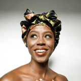 Wild Rose Pure Mulberry Silk Bonnet – Reversible, Adjustable Fit with Silk Ties - NOCHKA