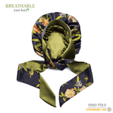 Wild Rose Pure Mulberry Silk Bonnet – Reversible, Adjustable Fit with Silk Ties - NOCHKA
