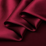 Wine Red 100% Pure Mulberry Silk Fabric 19mm 44" Width Pre - Cut Silk Fabric - NOCHKA