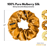 Yellow Shades of 3 Skinny Mulberry Silk Scrunchies | 100% Silk - NOCHKA