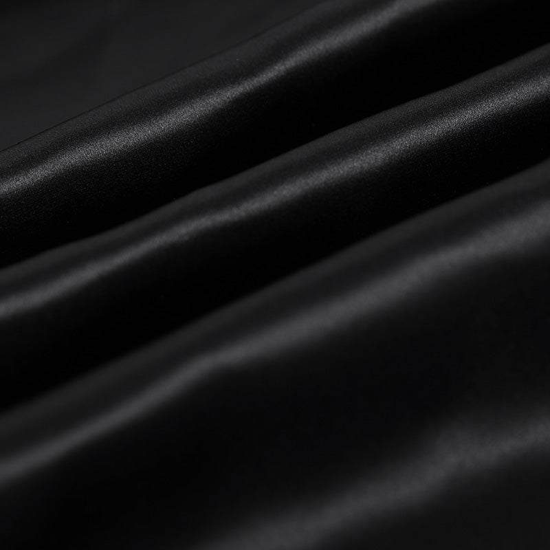 Black 100% Pure Mulberry Silk Fabric 19mm 44" Width Pre-Cut Silk Fabric
