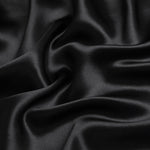 Black 100% Pure Mulberry Silk Fabric 19mm 44" Width Pre-Cut Silk Fabric
