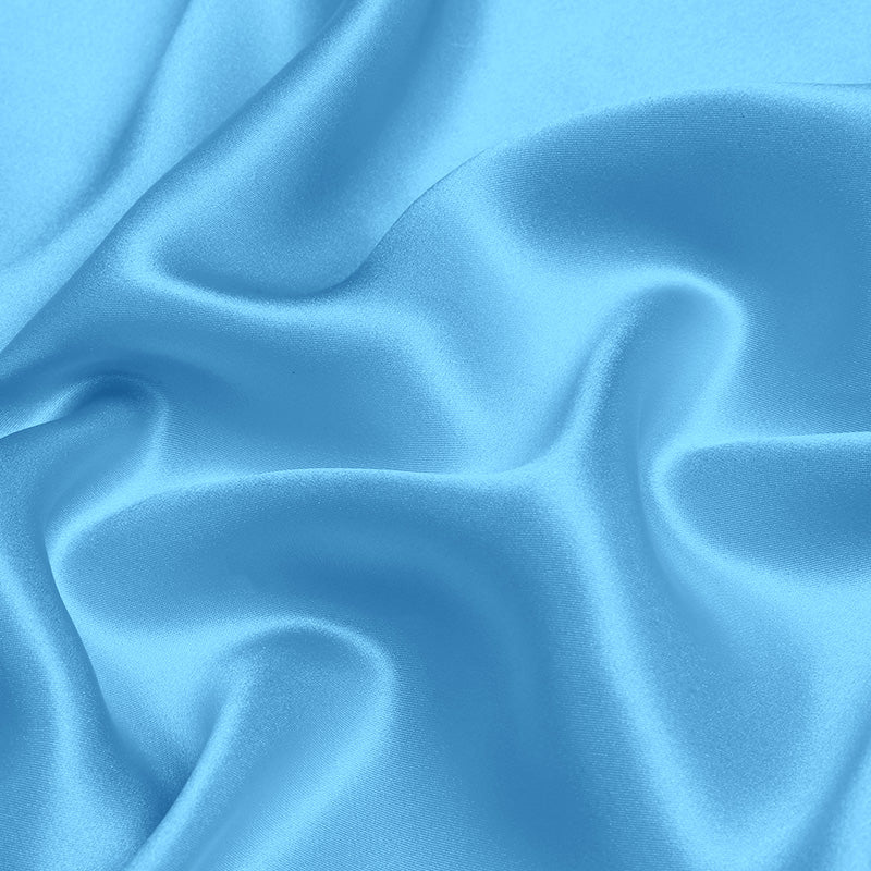 Baby Blue 100% Pure Mulberry Silk Fabric 19mm 44" Width Pre-Cut Silk Fabric
