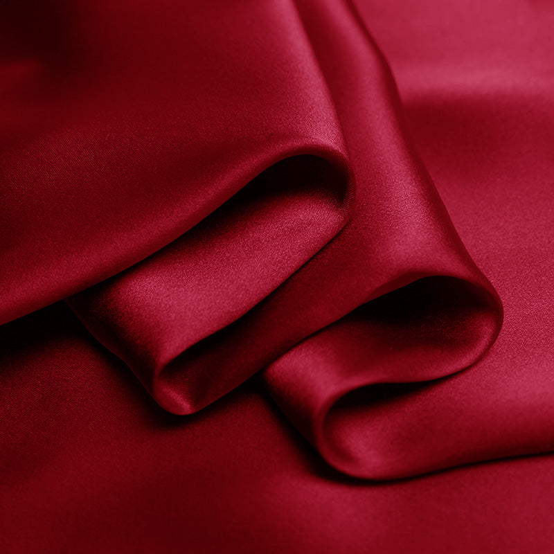 Chili Pepper Red 100% Pure Mulberry Silk Fabric 19mm 44" Width Pre-Cut Silk Fabric
