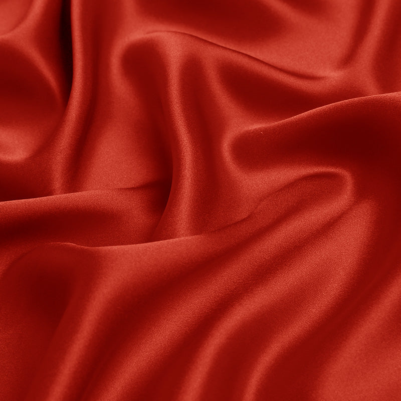 Paprika Color 100% Pure Mulberry Silk Fabric 19mm 44" Width Pre-Cut Silk Fabric
