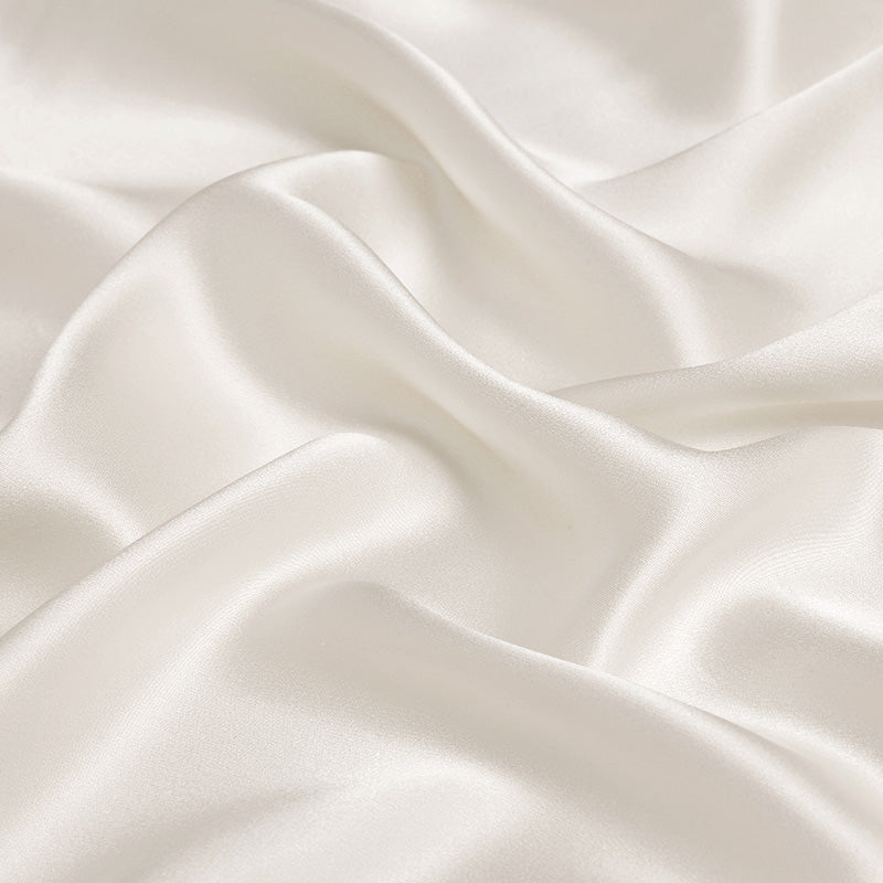 White 100% Pure Mulberry Silk Fabric 19mm 44" Width Pre-Cut Silk Fabric
