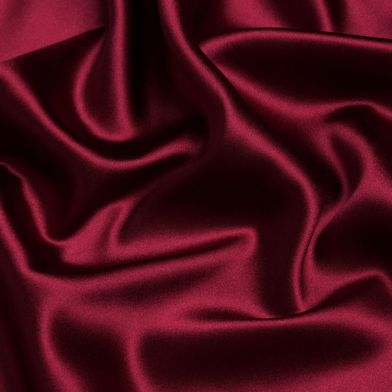 Wine Red 100% Pure Mulberry Silk Fabric 19mm 44" Width Pre-Cut Silk Fabric
