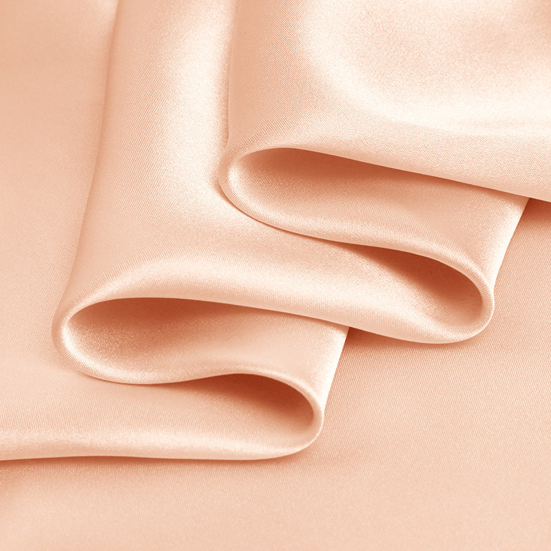 Light Peach 100% Pure Mulberry Silk Fabric 19mm 44" Width Pre-Cut Silk Fabric
