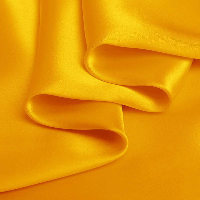 Vibrant Yellow 100% Pure Mulberry Silk Fabric 19mm 44" Width Pre-Cut Silk Fabric
