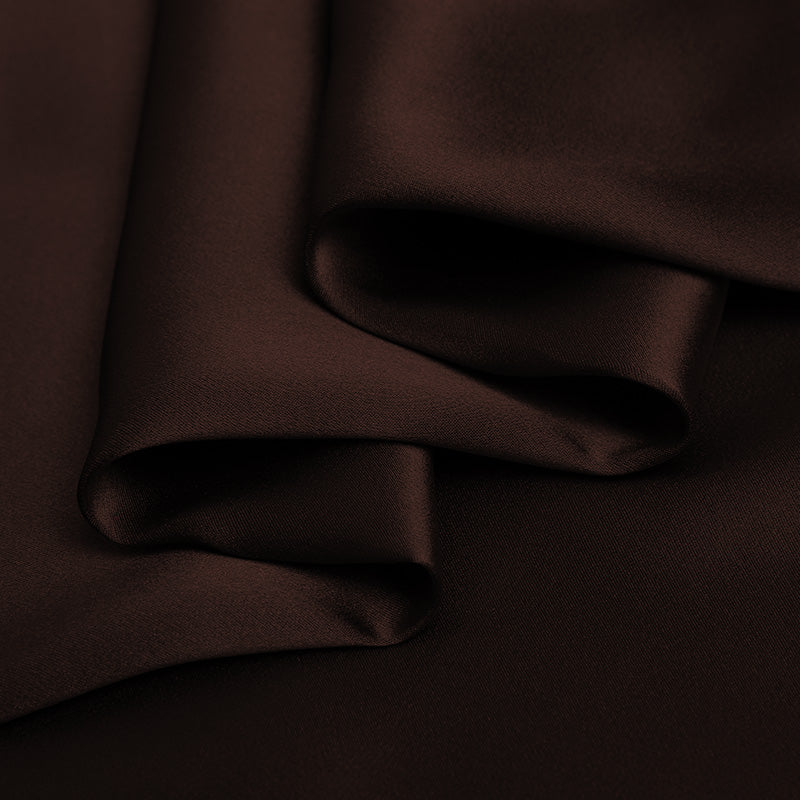 Dark Brown 100% Pure Mulberry Silk Fabric 19mm 44" Width Pre-Cut Silk Fabric
