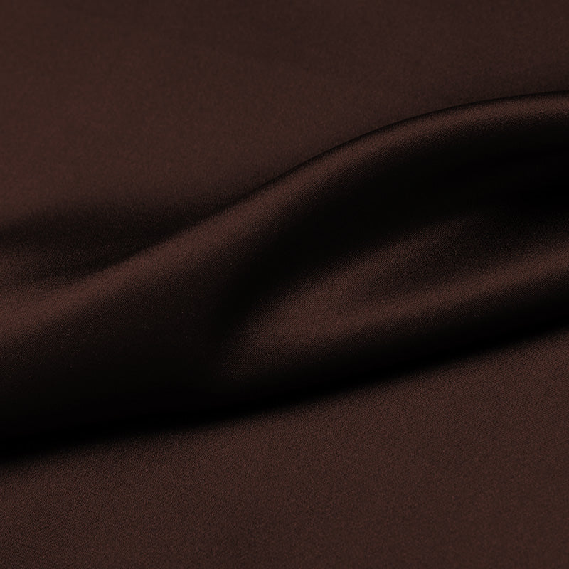 Dark Brown 100% Pure Mulberry Silk Fabric 19mm 44" Width Pre-Cut Silk Fabric
