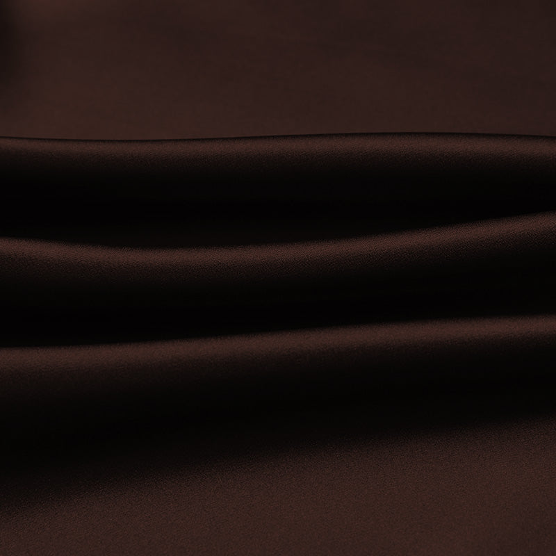 Dark Brown 100% Pure Mulberry Silk Fabric 19mm 44" Width Pre-Cut Silk Fabric
