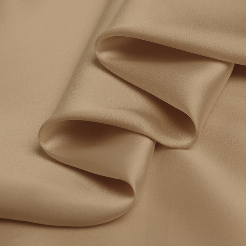 Caramel 100% Pure Mulberry Silk Fabric 19mm 44" Width Pre-Cut Silk Fabric
