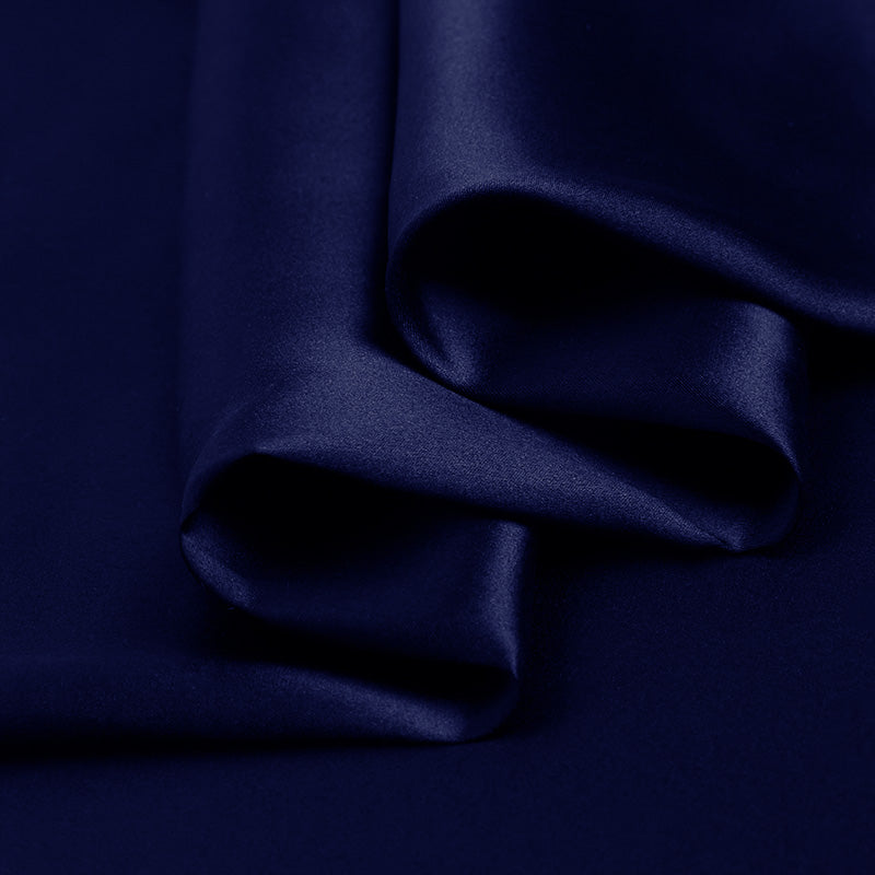 Navy Blue 100% Pure Mulberry Silk Fabric 19mm 44" Width Pre-Cut Silk Fabric
