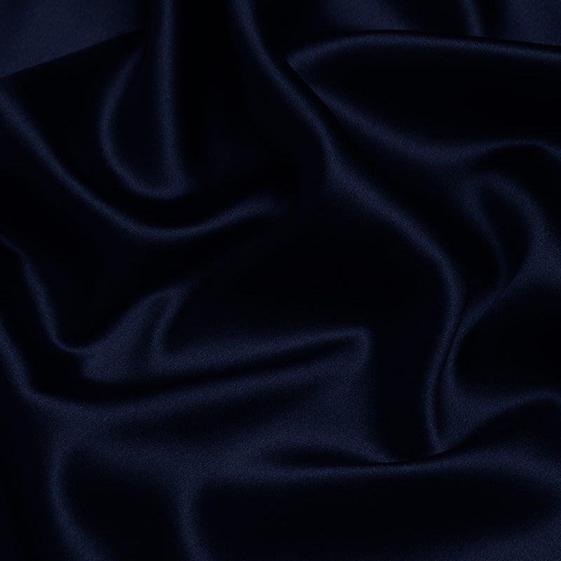 Deep Blue 100% Pure Mulberry Silk Fabric 19mm 44" Width Pre-Cut Silk Fabric
