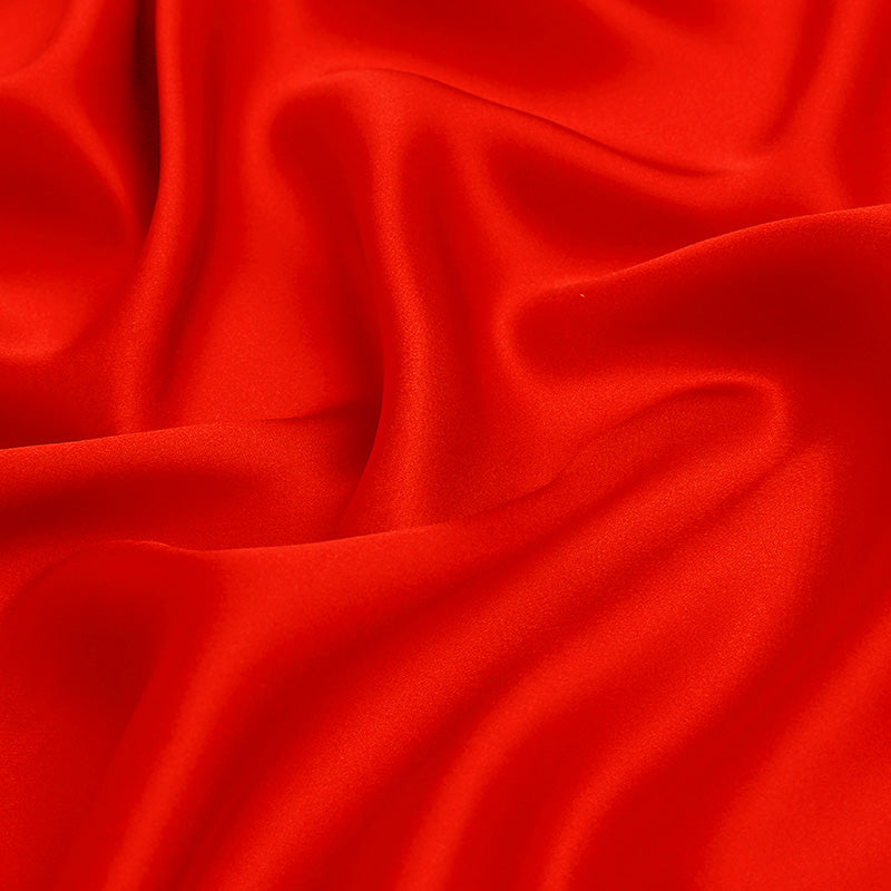 Red 100% Pure Mulberry Silk Fabric 19mm 44" Width Pre-Cut Silk Fabric
