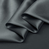 Dark Silver 100% Pure Mulberry Silk Fabric 19mm 44" Width Pre-Cut Silk Fabric
