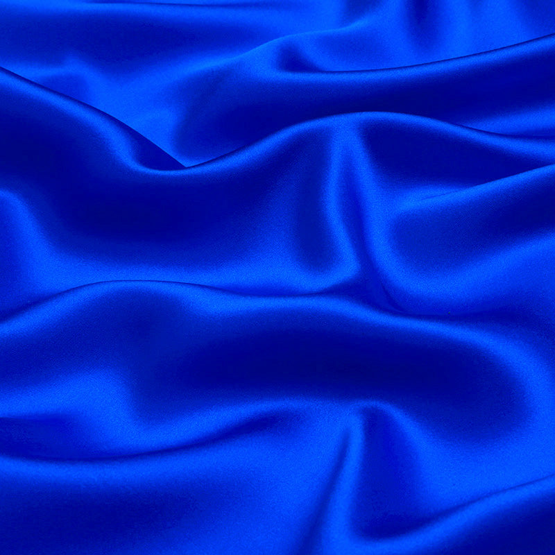 Indigo Blue 100% Pure Mulberry Silk Fabric 19mm 44" Width Pre-Cut Silk Fabric
