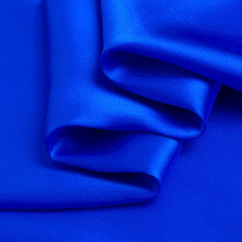 Indigo Blue 100% Pure Mulberry Silk Fabric 19mm 44" Width Pre-Cut Silk Fabric
