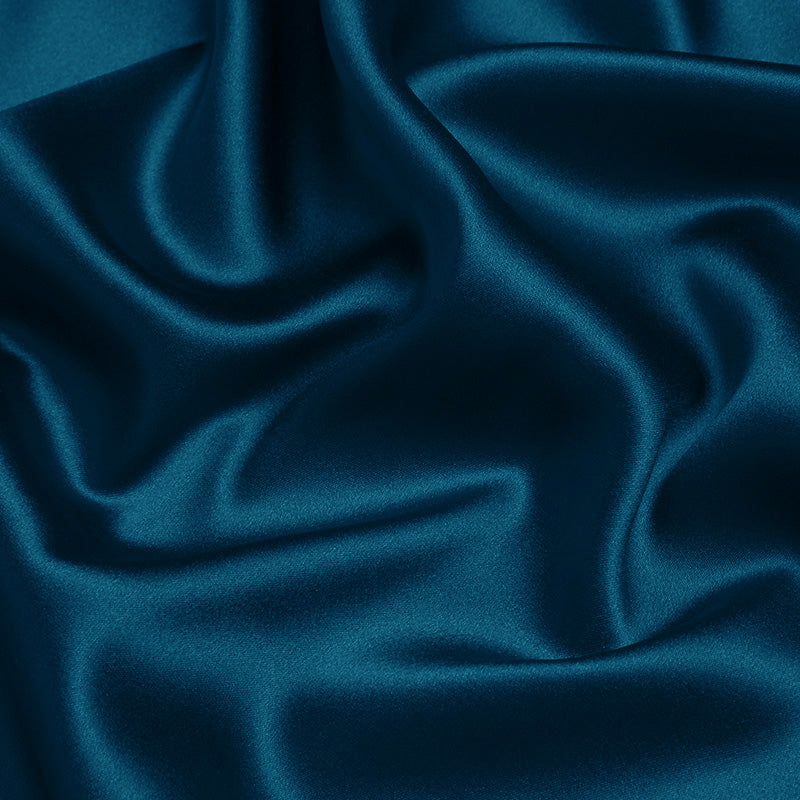 Tapestry Blue 100% Pure Mulberry Silk Fabric 19mm 44" Width Pre-Cut Silk Fabric
