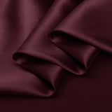 Mahogany Red Color 100% Pure Mulberry Silk Fabric 19mm 44" Width Pre-Cut Silk Fabric
