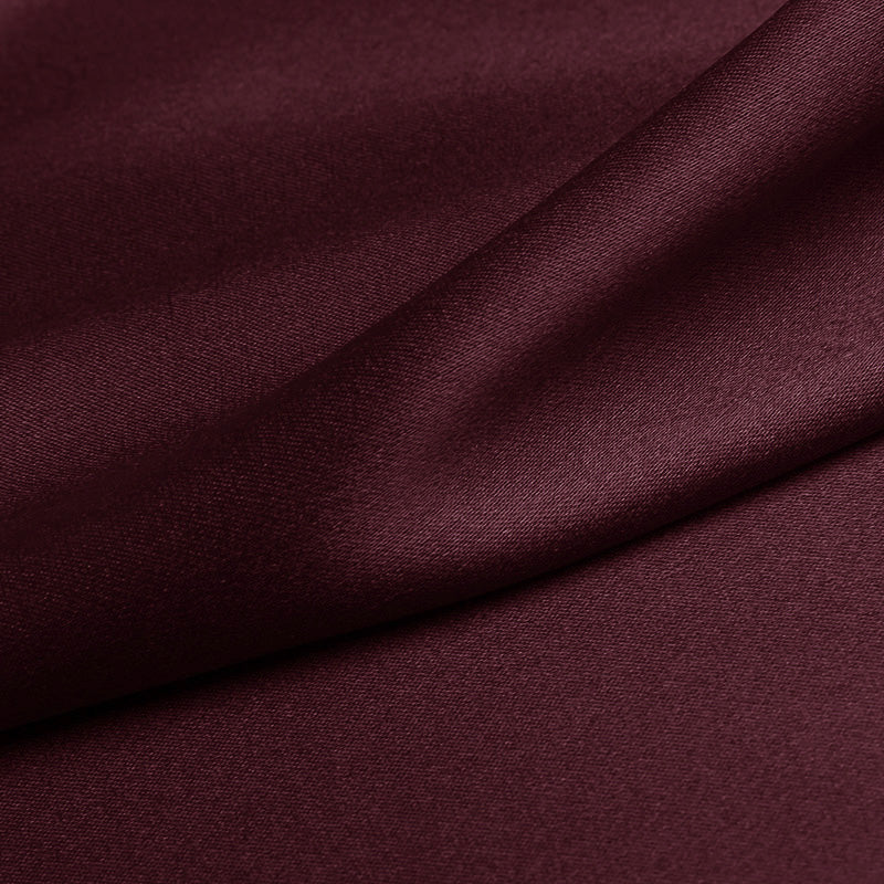 Mahogany Red Color 100% Pure Mulberry Silk Fabric 19mm 44" Width Pre-Cut Silk Fabric
