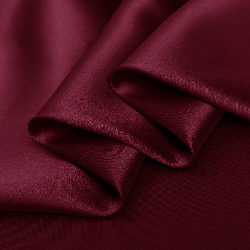 Ruby Red 100% Pure Mulberry Silk Fabric 19mm 44" Width Pre-Cut Silk Fabric
