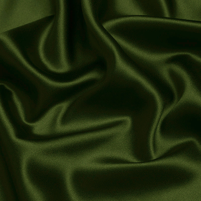 Olive 100% Pure Mulberry Silk Fabric 19mm 44" Width Pre-Cut Silk Fabric
