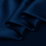 Dark Blue 100% Pure Mulberry Silk Fabric 19mm 44" Width Pre-Cut Silk Fabric
