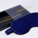 Navy Blue Pure Silk Sleep Mask Set
