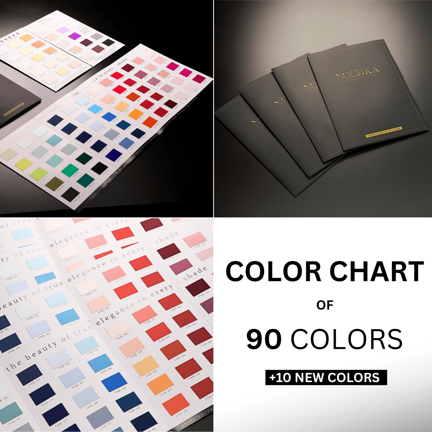 100-Color Mulberry Silk Fabric Swatch Book – 19 Momme Real Silk Color