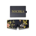 100% Mulberry Silk Eye Mask – Reversible Wild Rose Print & Black – VELCRO, 6A Grade Silk, Handmade Luxury Sleep Aid - NOCHKA
