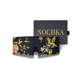 100% Mulberry Silk Eye Mask – Reversible Wild Rose Print & Black – VELCRO, 6A Grade Silk, Handmade Luxury Sleep Aid - NOCHKA
