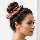 NOCHKA Fall Theme Print of Silk Scrunchies – Ultra Thin, Skinny, Regular & Jumbo
