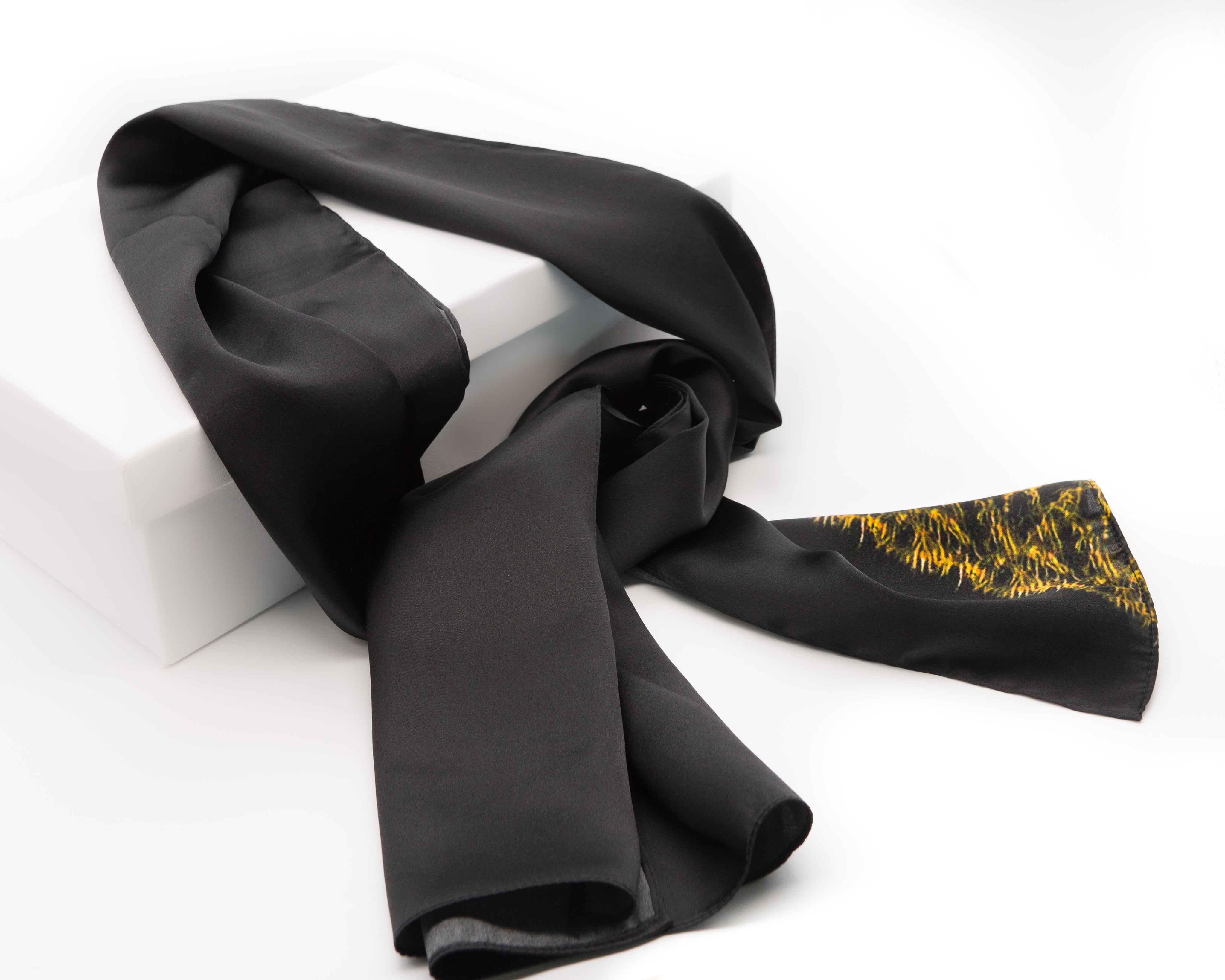 Midnight Leopard Mulbery Silk Rectangle Scarf
