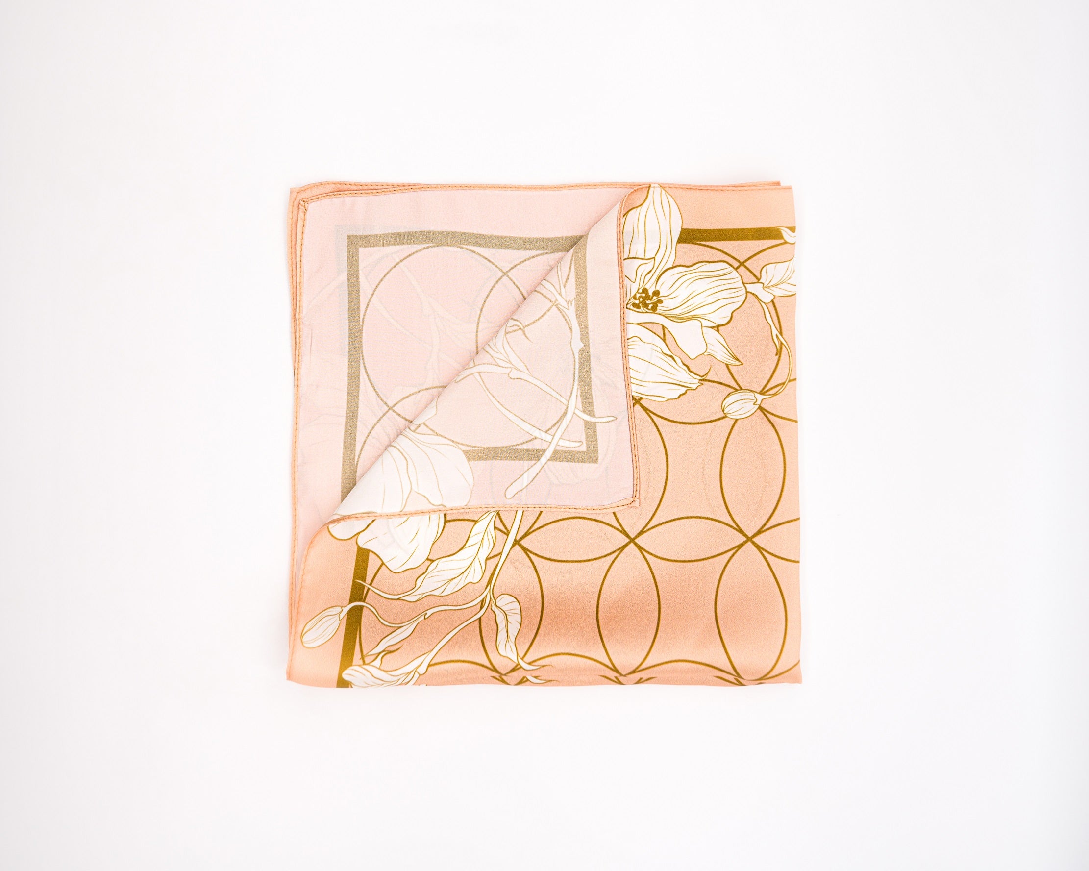 Orchid Peach Mulbery Silk Square Scarf
