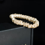 Gold Mulberry Silk Headband with 
Ultra Thin Scrunchie
