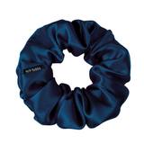 Deep Blue Skinny Scrunchie – 100% Pure Mulberry Silk, Perfect for All Hair Types
