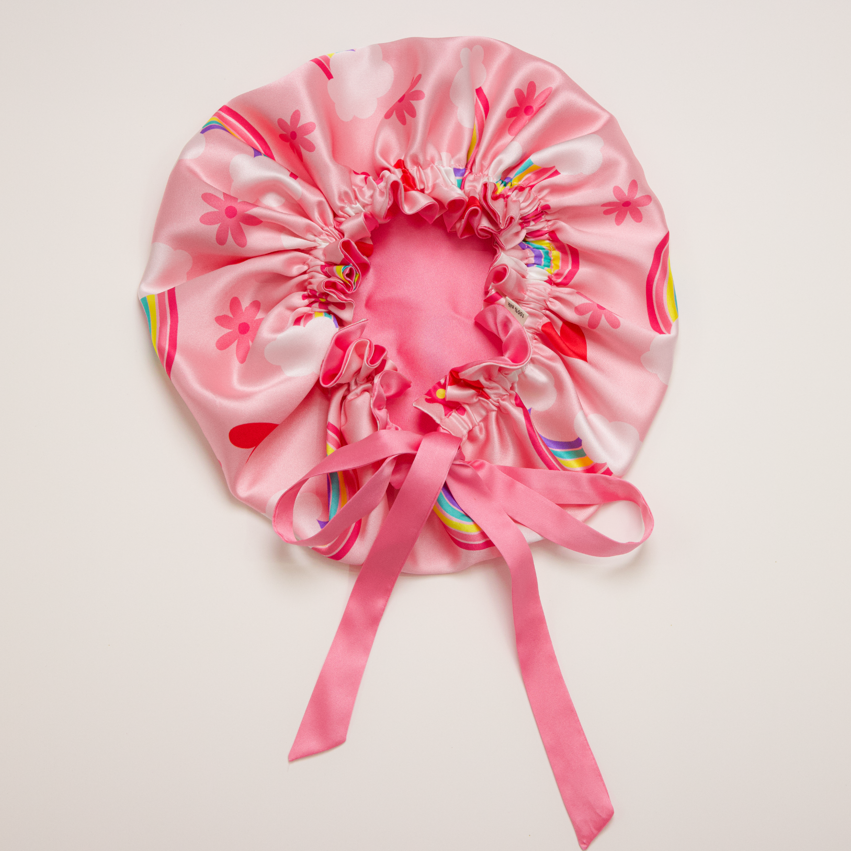 Rainbow Reversible Pure Silk Bonnet fo Kids
