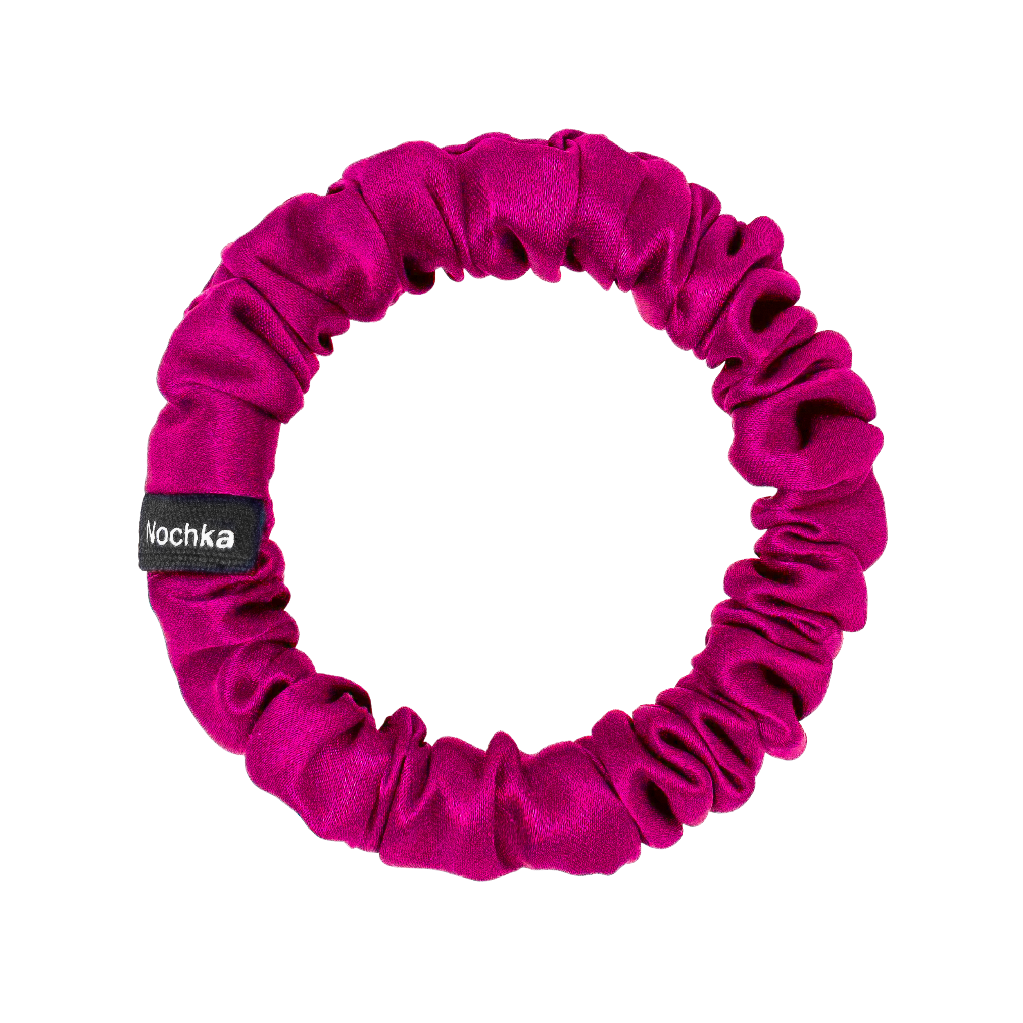 Raspberry Ultra Skinny Scrunchie – 100% Pure Mulberry Silk, Perfect for All Hair Types
