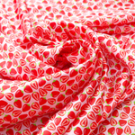 Strawberry Print 100% Pure Mulberry Silk Fabric 19mm 54" Width Pre-Cut Silk Fabric
