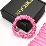 Pink Mulberry Silk Headband with 
Ultra Thin Scrunchie
