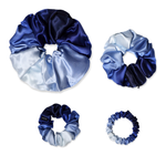 NOCHKA Blue Gradient Print of Silk Scrunchies – Ultra Thin, Skinny, Regular & Jumbo
