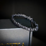 Black Mulberry Silk Headband with 
Ultra Thin Scrunchie
